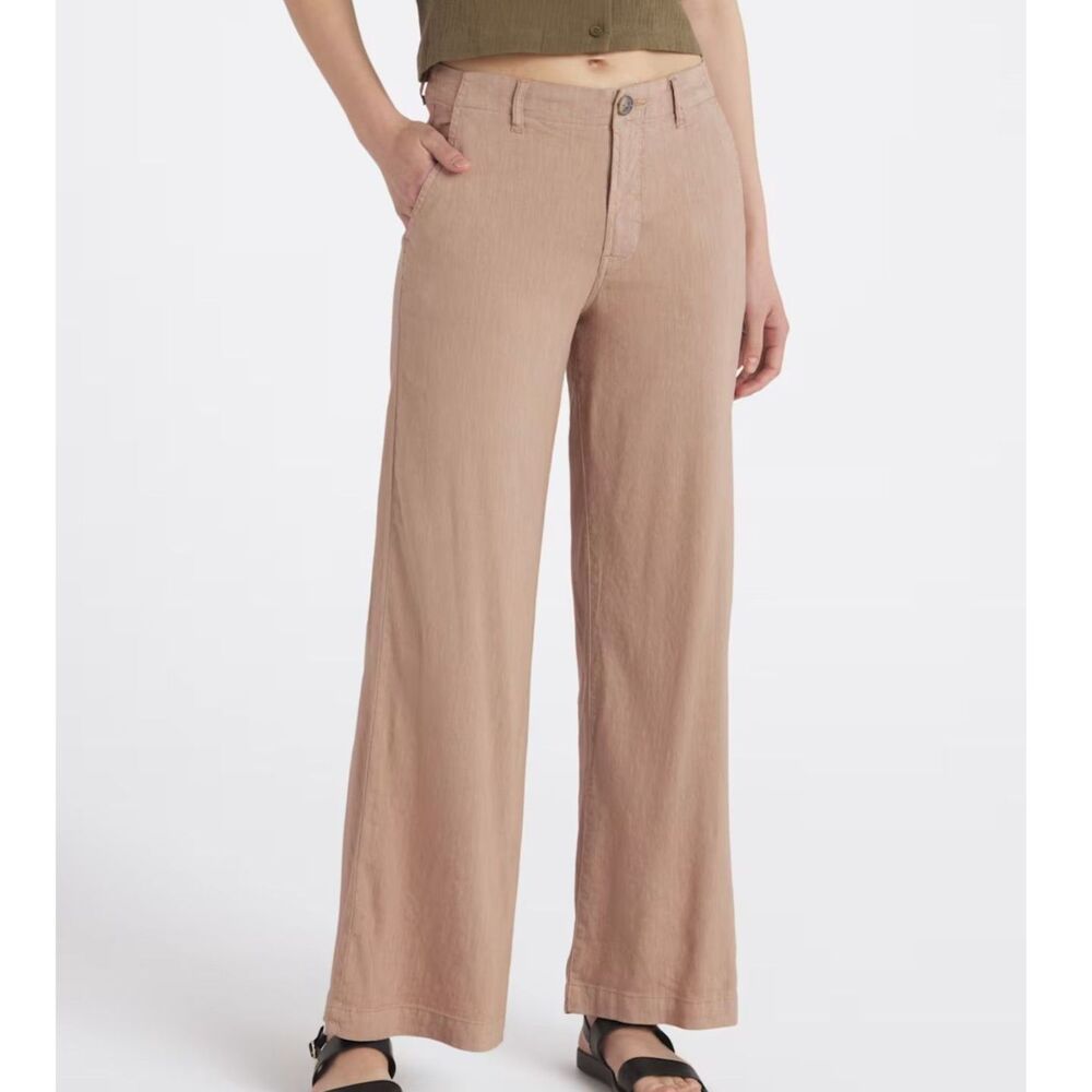 Kut From The Kloth Meg Linen Wide Leg Trouser Khaki Tan, Size 16 (C1) - Picture 1 of 6